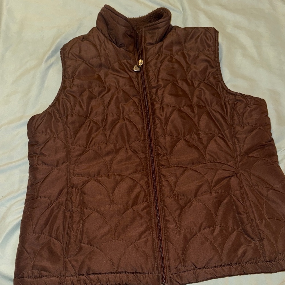 Laura Scott Dark Brown puffer vest